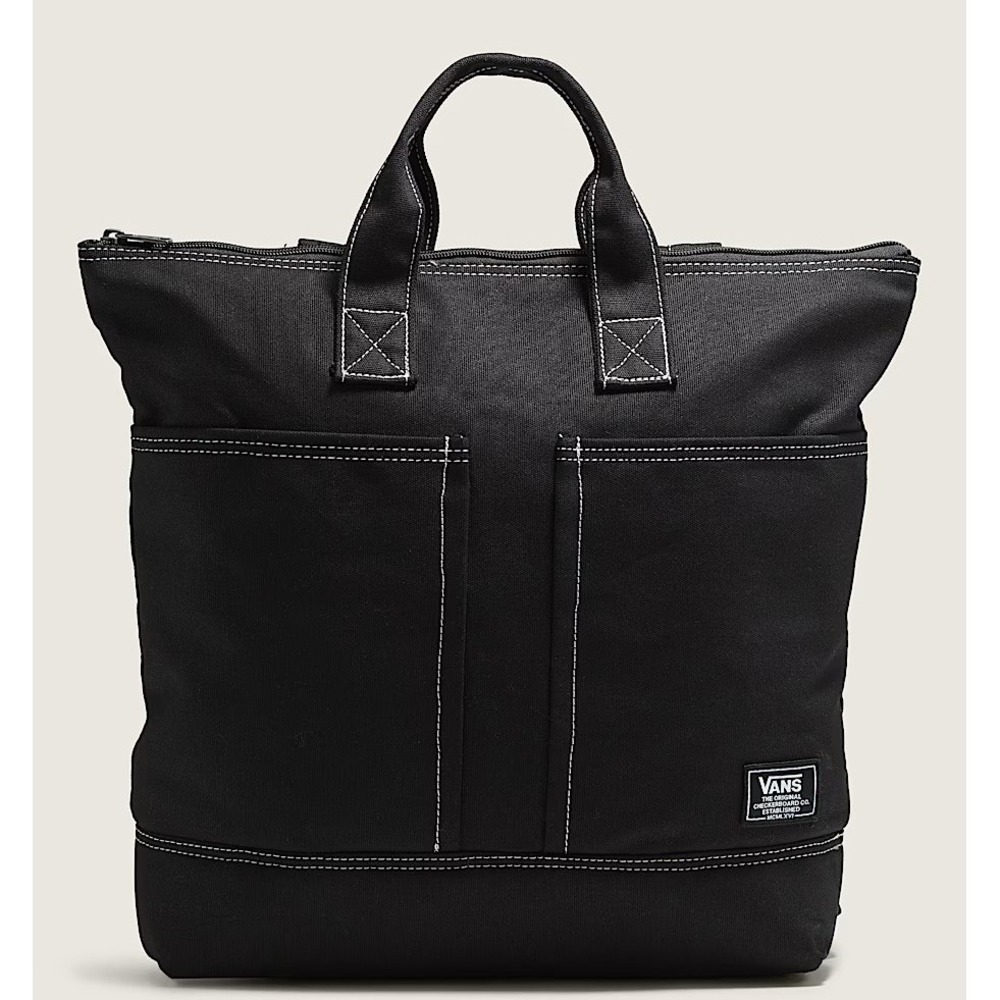 Vans Black Daily Backpack Interior Media Sleeve Bag Tote Travel VN000HDEBLK